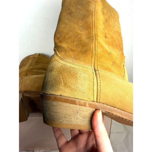 Vintage Laredo Cowboy Boot Mens 10.5 Extra Wide Drew 68216 Tan Suede Western EW main image 10